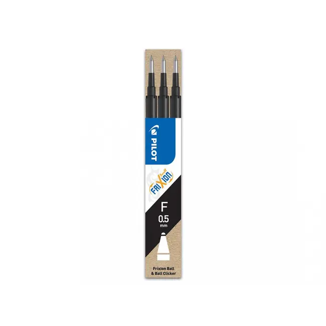Rezerva roller cu gel Pilot Frixion Ball, 0.5 mm, negru, 3 bucati/set BPTCPI500023