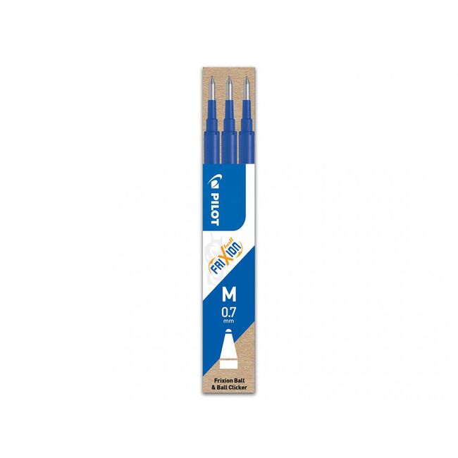 Rezerva roller cu gel Pilot Frixion Ball, 0.7 mm, albastru, 3 bucati/set BPTCPI500008