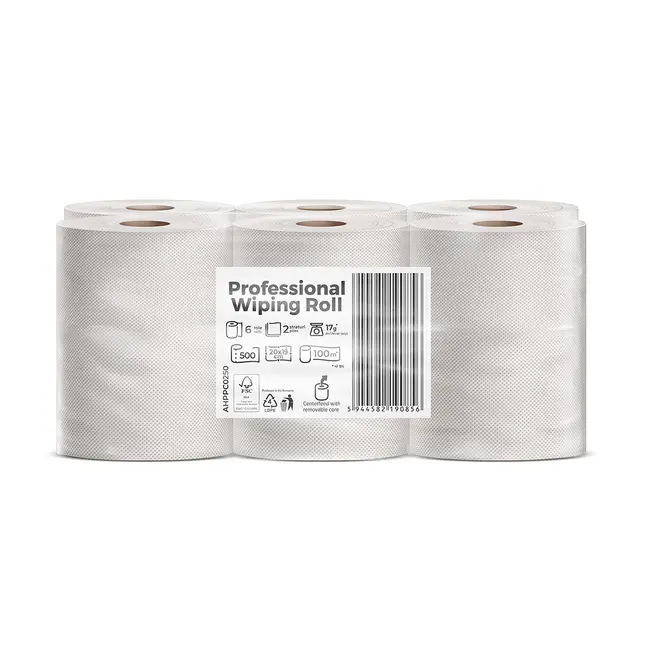 Rola prosop derulare centrala Esentis, alba, 2 straturi, 100 m, 6 role/set BPTCMGT00250