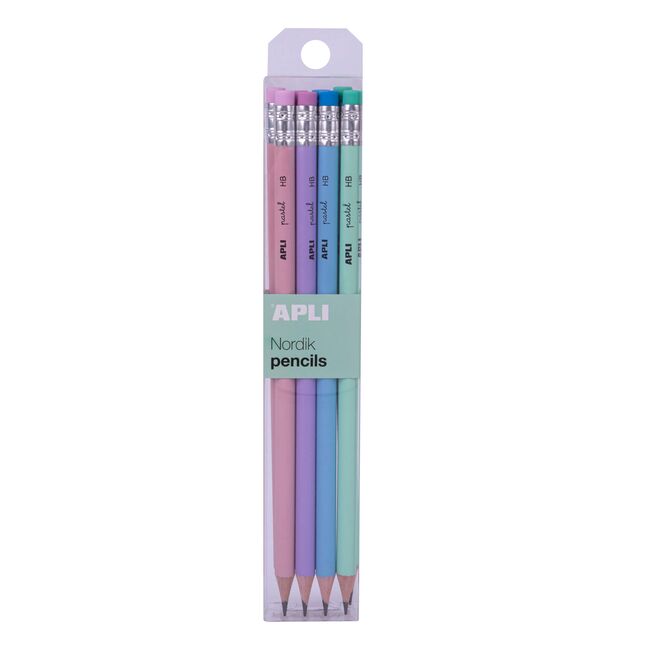 Set 12 creioane Apli Nordik, grafit HB, cu radiera BPTCAL018824B