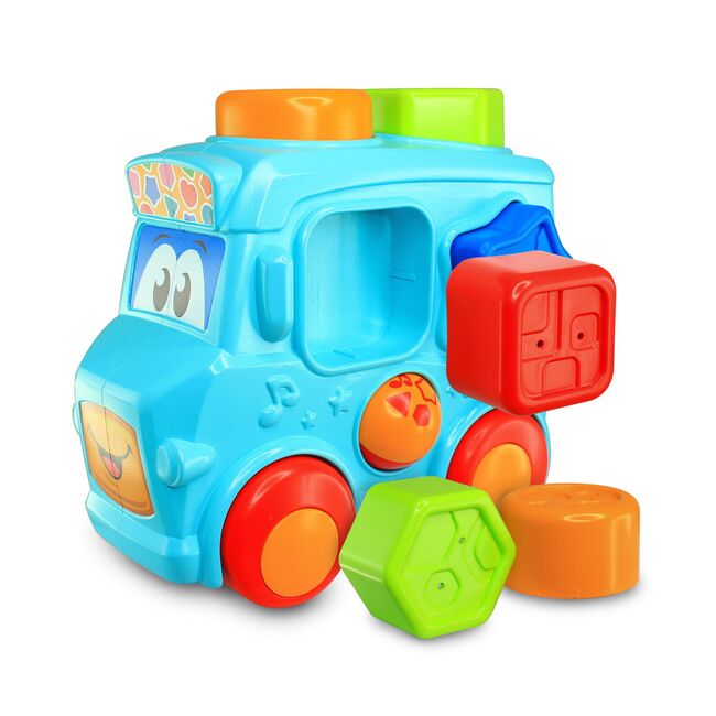 Set 3 in 1 - autobuz cu sortator, cilindru & turnulet cu bile