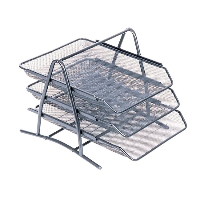 Set 3 tavite pentru documente Mesh Memoris-Precious, metal, argintiu BPTCBV012182