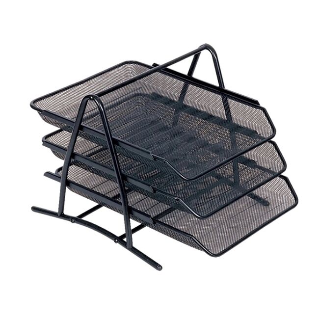 Set 3 tavite pentru documente Mesh Memoris-Precious, metal, negru BPTCBV012181