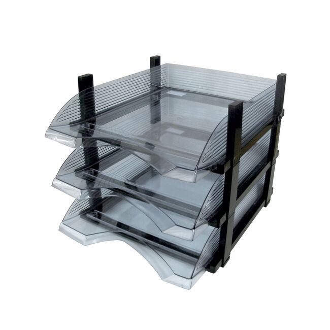 Set 3 tavite suprapozabile Flaro, plastic, transparent BPTCAS00411