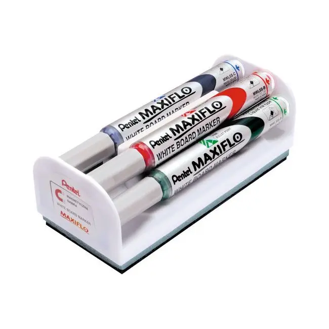 Set Maxiflo pentru tabla, format din 4 markere asortate + burete magnetic BPTCPE106114