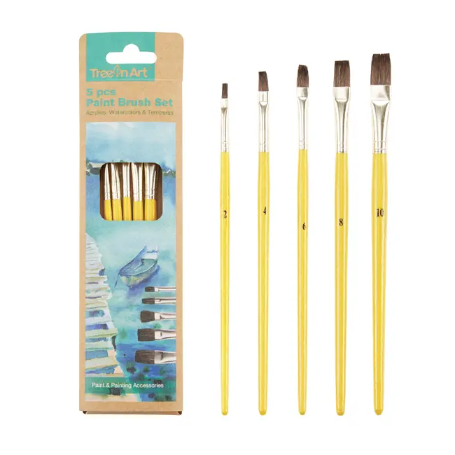 Set Memoris-Precious, 5 pensule drepte par natural, nr 2 4 6 8 9 BPTCBV078524