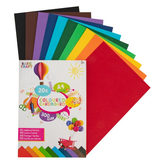 Set carton colorat Creative Craft, A4, 300 g, 20 coli BPTCJK000020