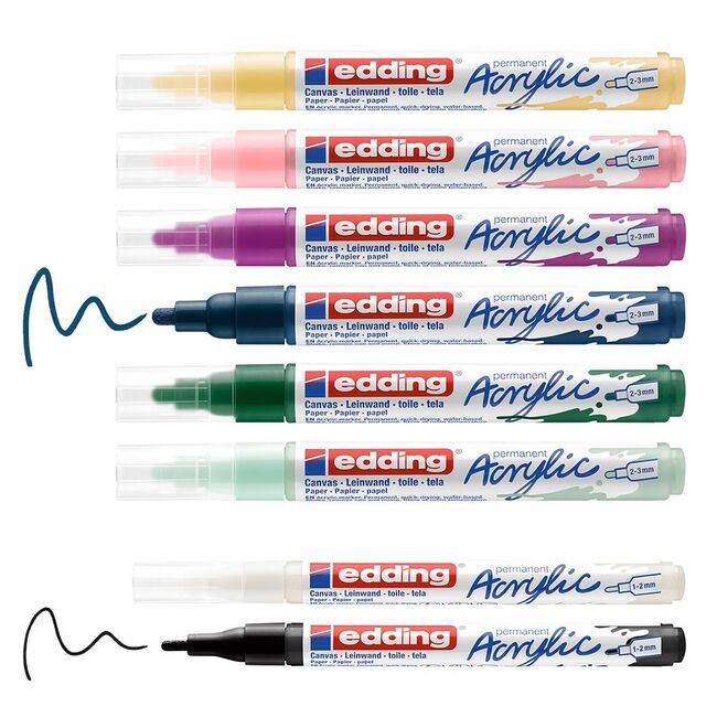 Set creativ Edding, markere acrilice, 8 bucati/set BPTCED530008