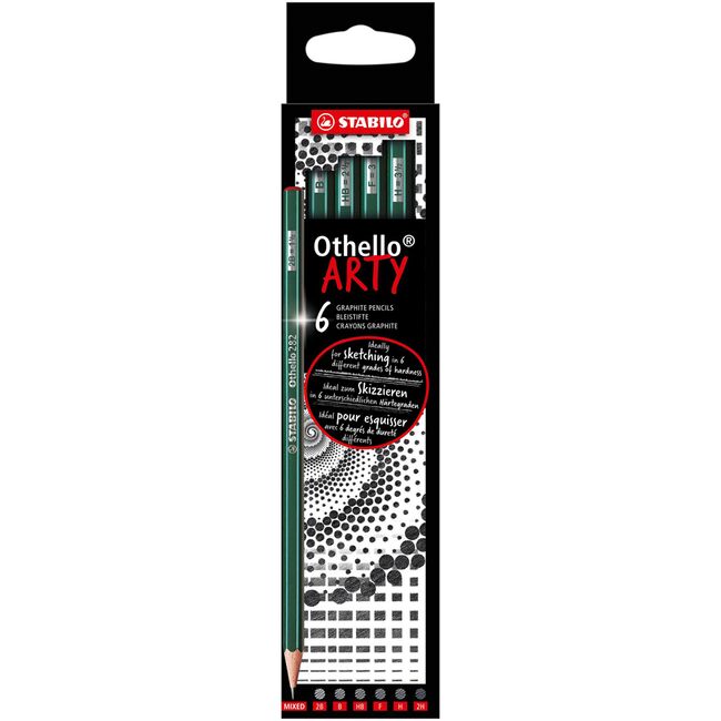 Set creioane grafit Stabilo Arty, 6 bucati/blister, 2B, B, HB, F, H, 2H BPTCSW282621