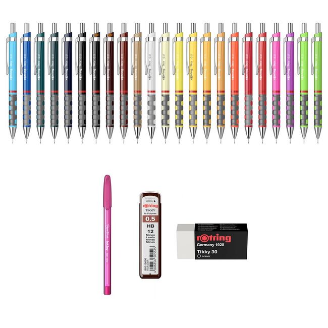 Set creion mecanic Rotring 0.5 mm, radiera Tikky 40, InkJoy 100C BPTCRO350001