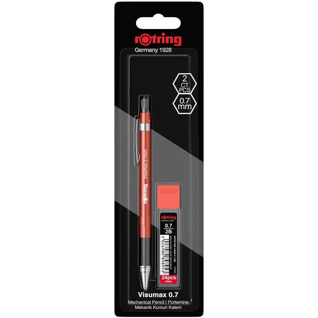 Set creion mecanic Rotring Visuclick 0.7 mm + etui 24 mine, diverse culori BPTCRO509810