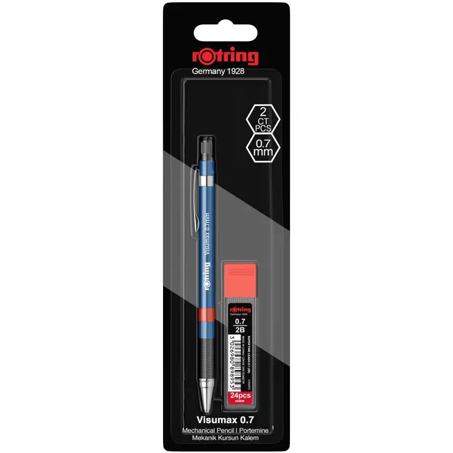 Set creion mecanic Rotring Visuclick 0.7 mm + etui 24 mine, diverse culori BPTCRO509810