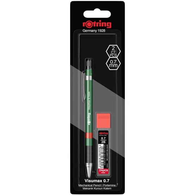 Set creion mecanic Rotring Visuclick 0.7 mm + etui 24 mine, diverse culori BPTCRO509810