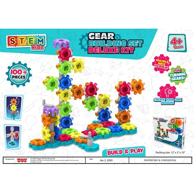 Set de constructie cu rotite deluxe (100 piese)