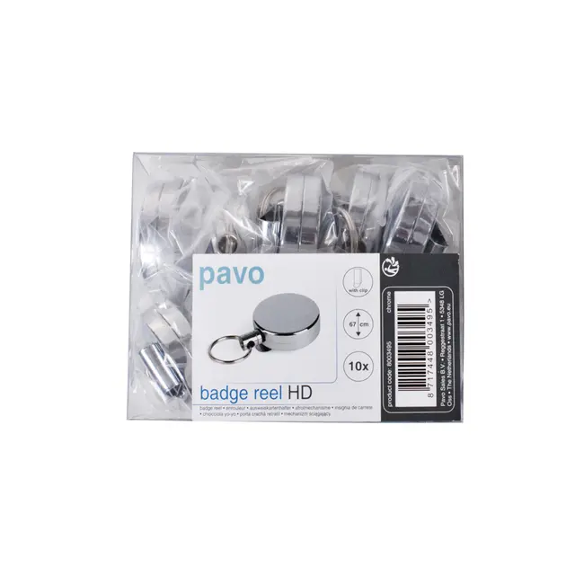 Snur retractabil pentru ecuson Pavo, 10 bucati/set BPTCPV003495