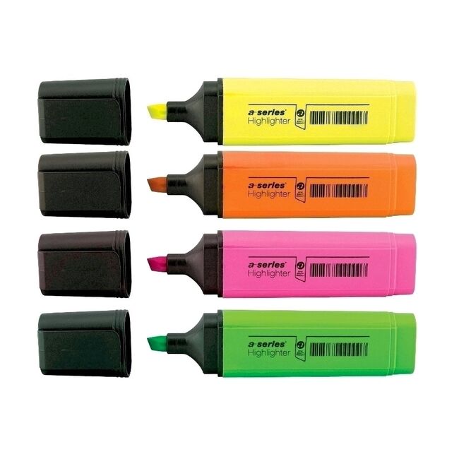 Textmarker A-series, varf 1-5 mm, 4 culori/set BPTCAY00564