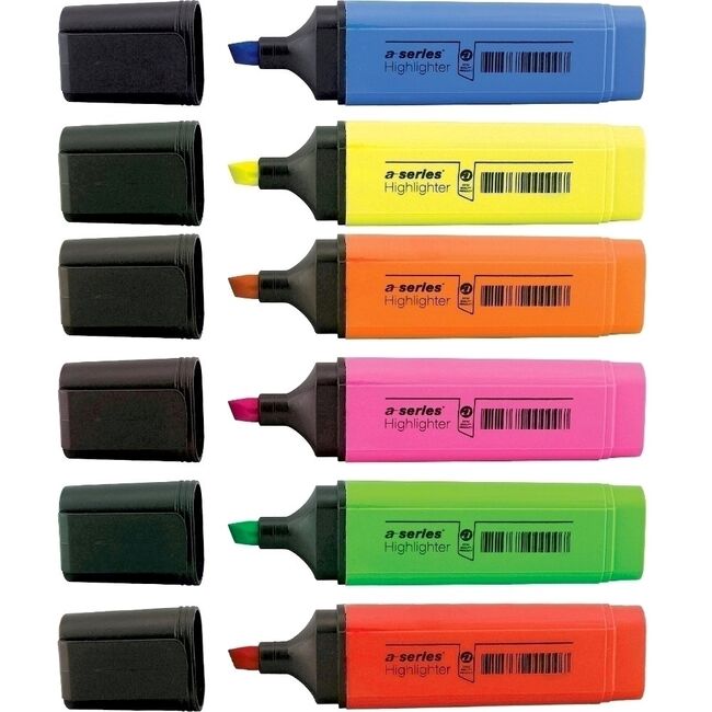 Textmarker A-series, varf 1-5 mm, 6 culori/set BPTCAY00952