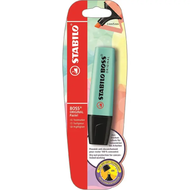 Textmarker Stabilo Boss Original, 1 bucata/blister, turqoise BPTCSW49282B