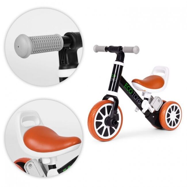 Bicicleta 2 in 1 cu pedale detasabile ecotoys lc-v1307n - negru edeedilc-v1307nblack