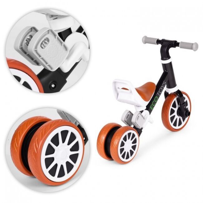 Bicicleta 2 in 1 cu pedale detasabile ecotoys lc-v1307n - negru edeedilc-v1307nblack