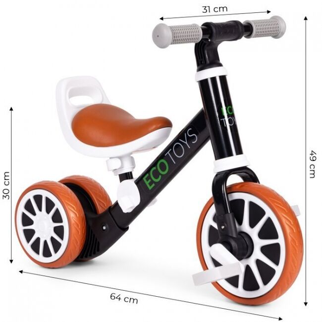 Bicicleta 2 in 1 cu pedale detasabile ecotoys lc-v1307n - negru edeedilc-v1307nblack