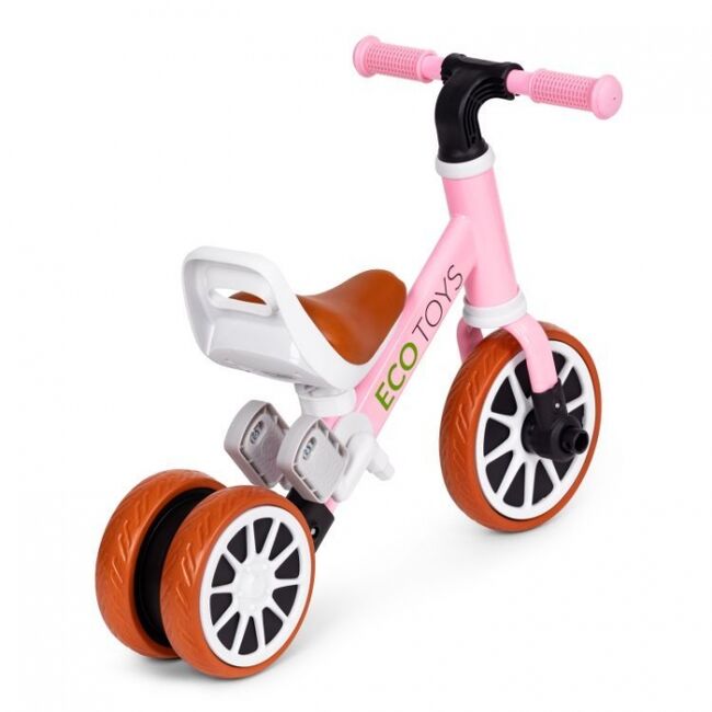 Bicicleta 2 in 1 cu pedale detasabile ecotoys lc-v1307n - roz edeedilc-v1307npink
