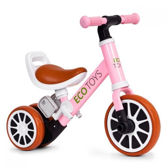 Bicicleta 2 in 1 cu pedale detasabile ecotoys lc-v1307n - roz edeedilc-v1307npink