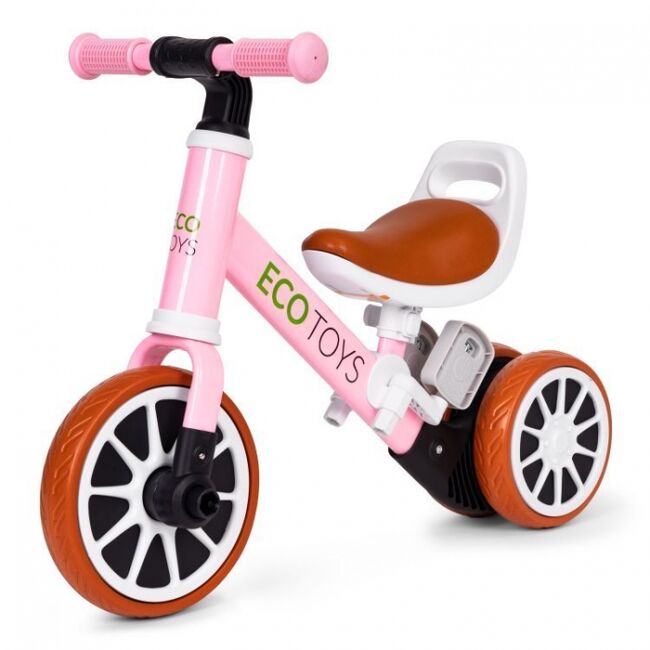 Bicicleta 2 in 1 cu pedale detasabile ecotoys lc-v1307n - roz edeedilc-v1307npink
