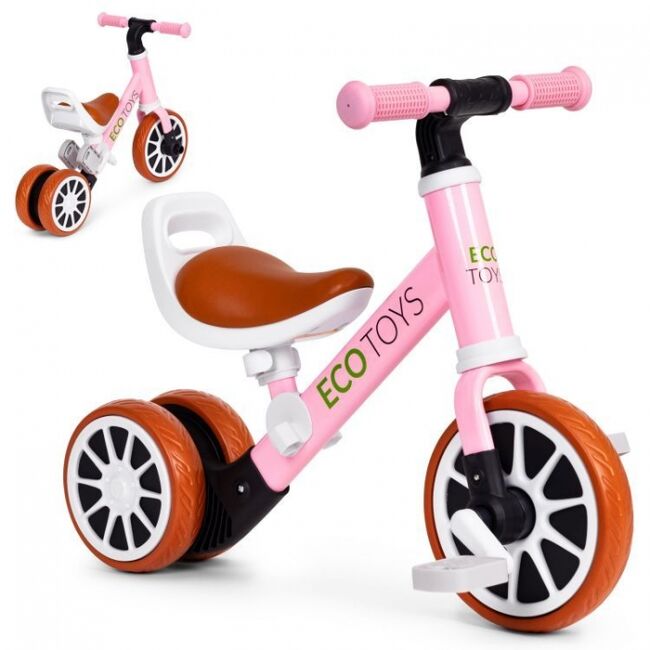 Bicicleta 2 in 1 cu pedale detasabile ecotoys lc-v1307n - roz edeedilc-v1307npink