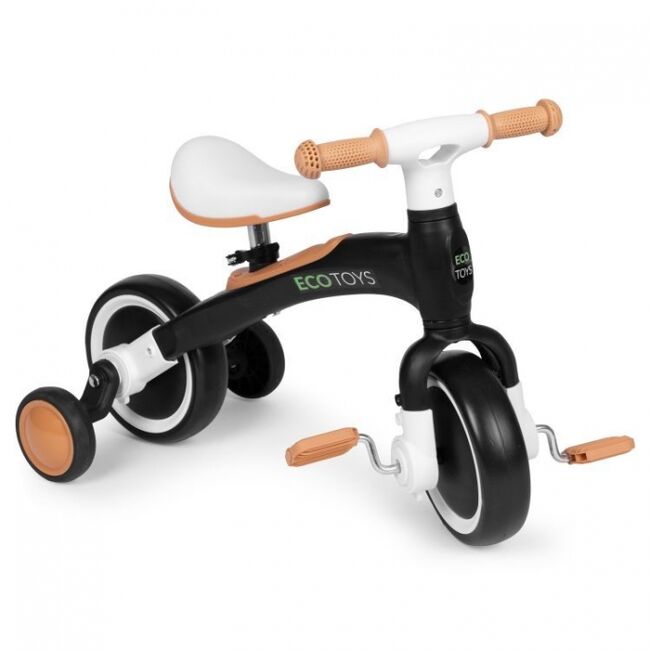 Bicicleta cu pedale 3 in 1 si roti ajutatoare ecotoys lc-v1359 - negru edeedilc-v1359black