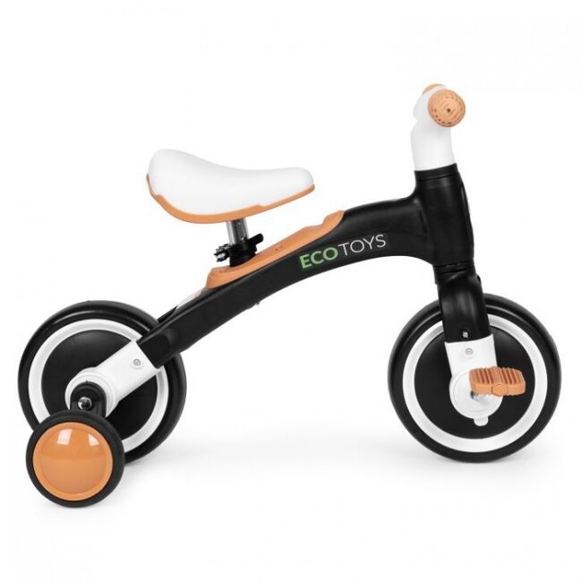 Bicicleta cu pedale 3 in 1 si roti ajutatoare ecotoys lc-v1359 - negru edeedilc-v1359black