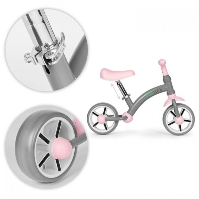 Bicicleta fara pedale pentru copii ecotoys lc-v1252 - gri-roz edeedilc-v1252greypink