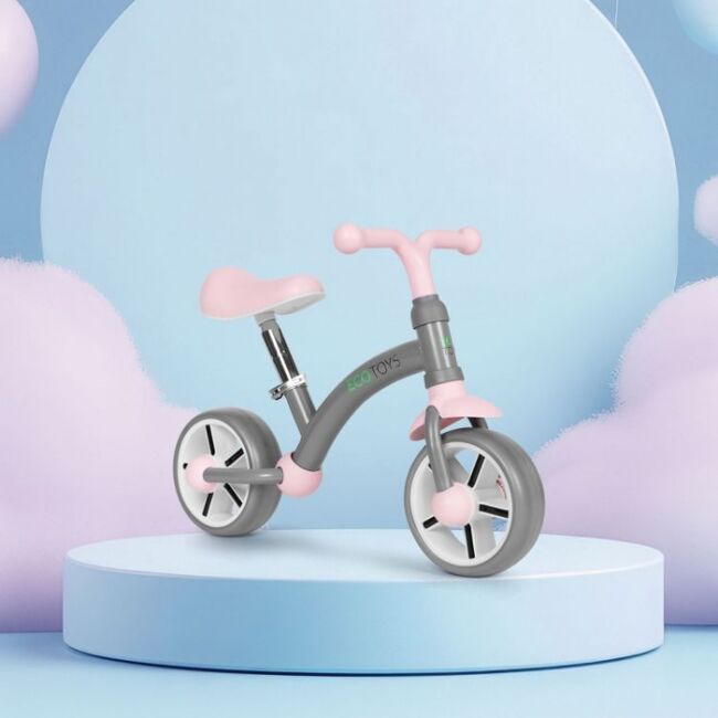 Bicicleta fara pedale pentru copii ecotoys lc-v1252 - gri-roz edeedilc-v1252greypink