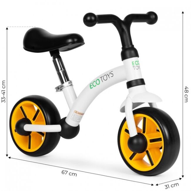 Bicicleta fara pedale pentru copii ecotoys lc-v1252 - negru-portocaliu edeedilc-v1252blacko