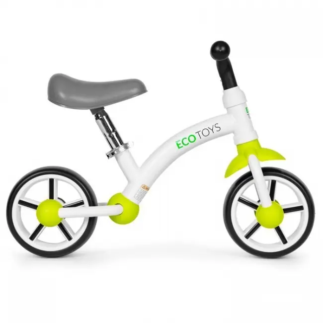 Bicicleta fara pedale pentru copii ecotoys lc-v1252 - verde-alb edeedilc-v1252greenw