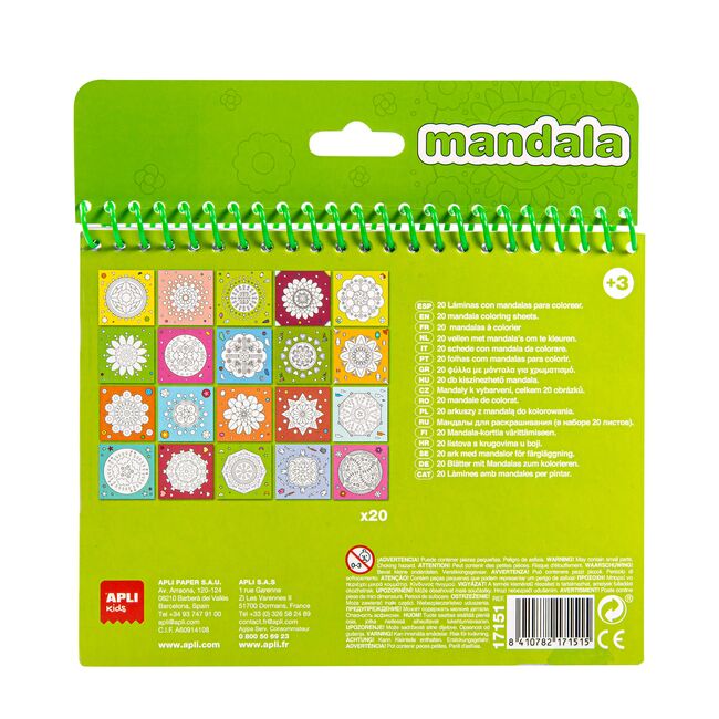 Bloc de desen APLI Mandala, cu creioane colorate incluse SOLAPL17151