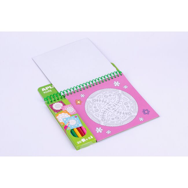 Bloc de desen APLI Mandala, cu creioane colorate incluse SOLAPL17151
