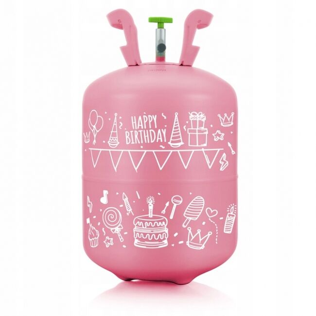 Cilindru cu heliu 0.20 m3 cu 30 de baloane si 40m panglica ricokids 799001 - roz edeedi799001