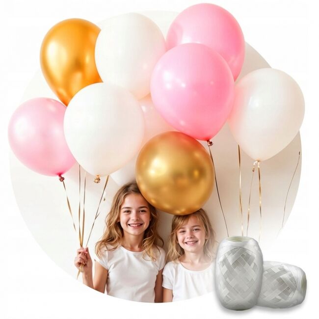 Cilindru cu heliu 0.20 m3 cu 30 de baloane si 40m panglica ricokids 799001 - roz edeedi799001