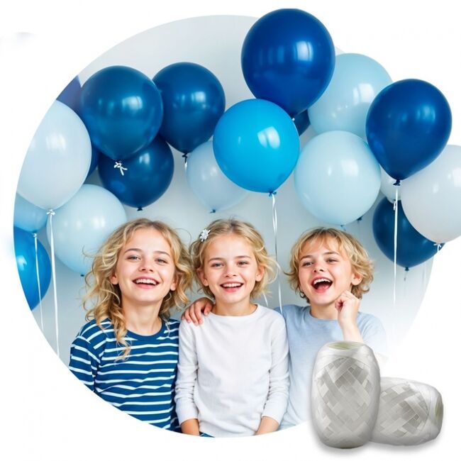 Cilindru cu heliu 0.20 m3 cu 30 de baloane si 40m panglica ricokids 799002 - albastru edeedi799002