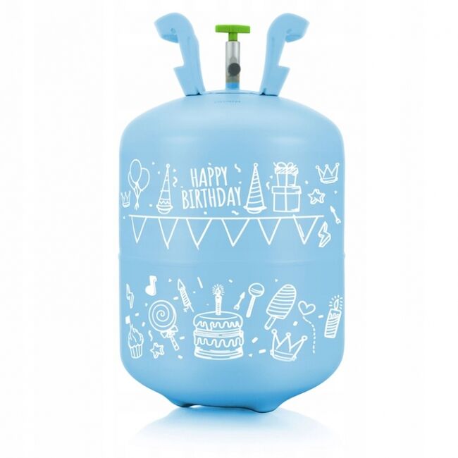 Cilindru cu heliu 0.20 m3 cu 30 de baloane si 40m panglica ricokids 799002 - albastru edeedi799002