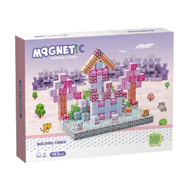 Cuburi magnetice  - universul printeselor 193 piese (2 cm)