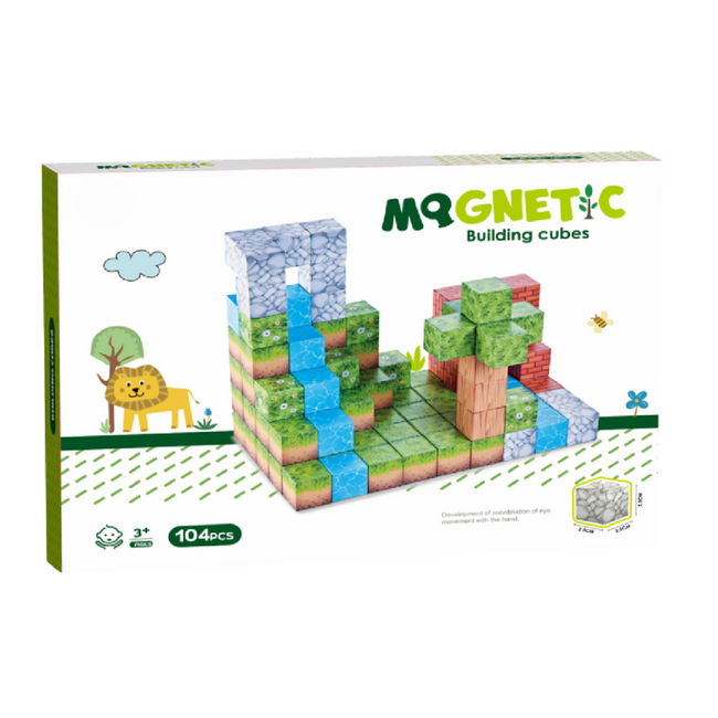 Cuburi magnetice - in natura 104 piese (2.5 cm)