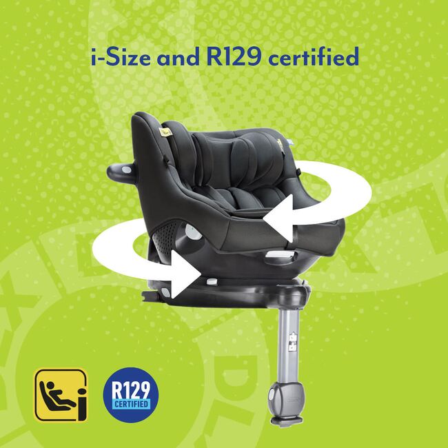 Graco - scaun auto turn2me 360° dlx iron, 40-105 cm, certificata r129 si testat adac bbbgc2302aairo000