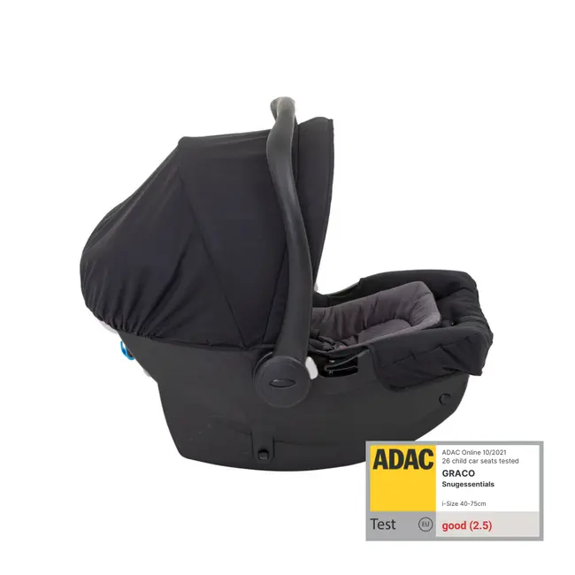 Graco - scoica auto snugessentials midnight black, 40-75 cm, testata adac si certificata r129 bbb8ao998mdleu