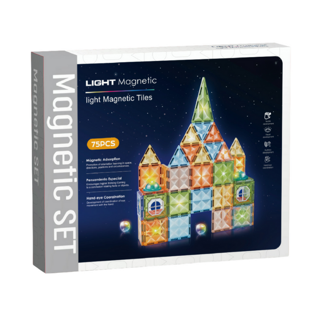 Joc magnetic diamond cu lumini  - 75 piese (7.5 cm)
