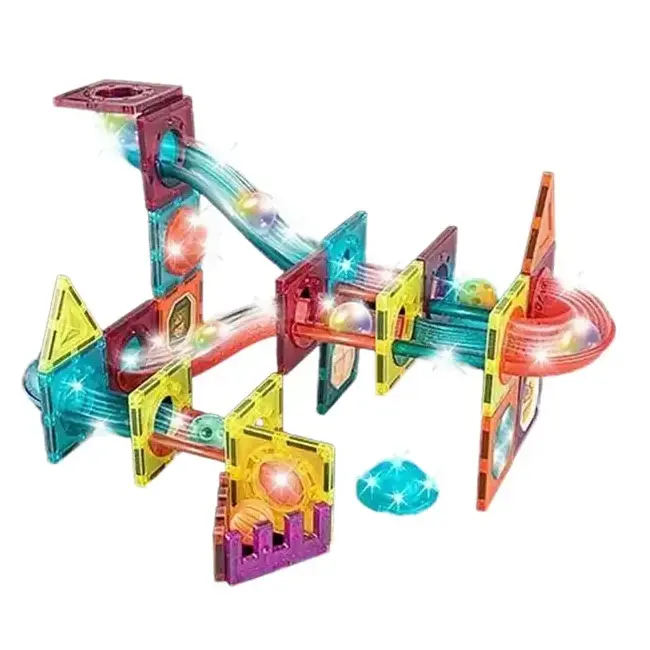 Labirintul meu magnetic cu lumini - 65 piese (7.5 cm)