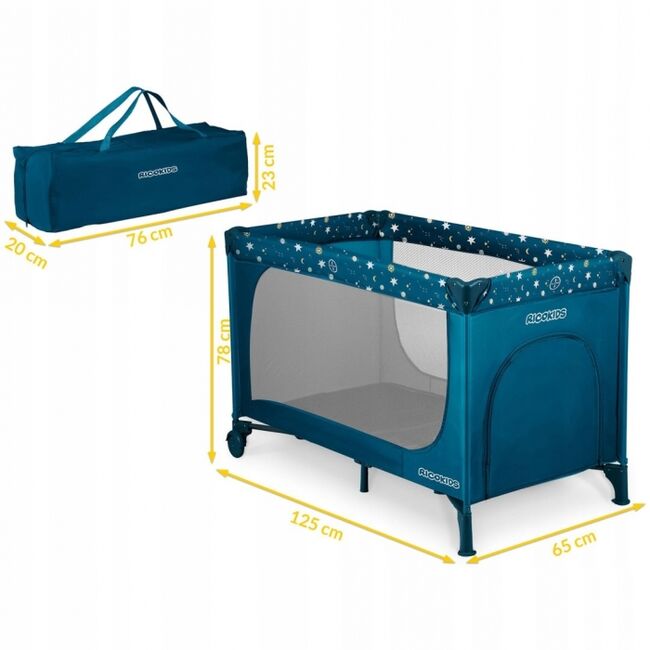 Patut pliabil 125 x 65 x 78 cm ricokids rk-240 - bleumarin edeedi724002