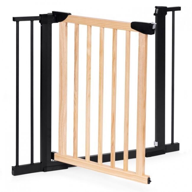 Poarta de siguranta 74-100 cm ecotoys sf-011-bc - lemn metal edeedisf-011-bc