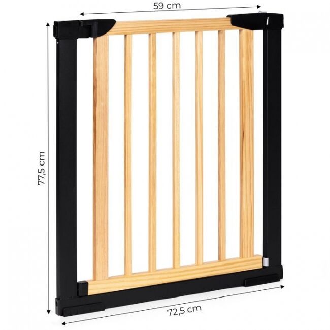 Poarta de siguranta 74-80 cm ecotoys sf-011a-bc - lemn metal edeedisf-011a-bc